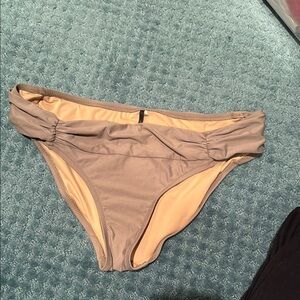 J. Crew tan Gray Ruched Bikini Swim